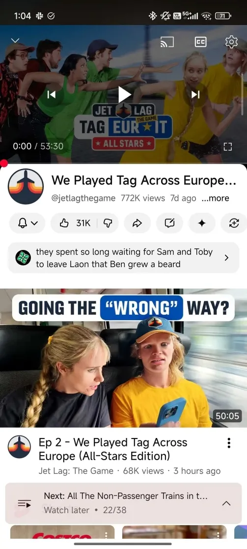 YouTube Mobil Tətbiqində Yeni İnterfeys Dəyişiklikləri Gəldi